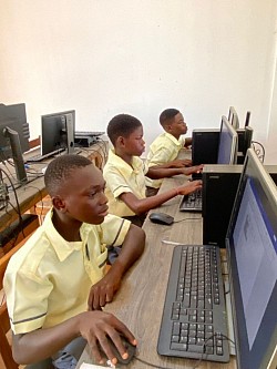 Learners at the computer lab